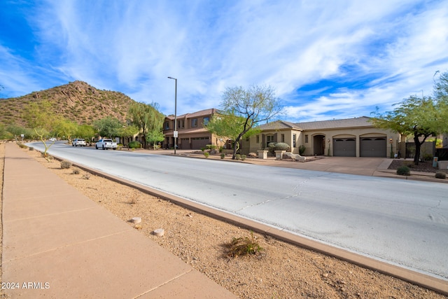 view of road with a mountain view