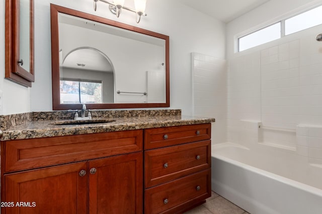 2906 W Irma Ln, Phoenix, AZ 85027 - bathroom with vanity, tile patterned floors, and bathtub / shower combination