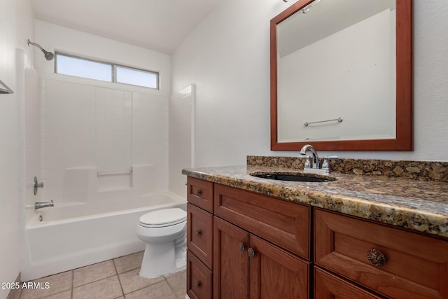 2906 W Irma Ln, Phoenix, AZ 85027 - bathroom with toilet, vanity, shower / tub combination, and tile patterned flooring