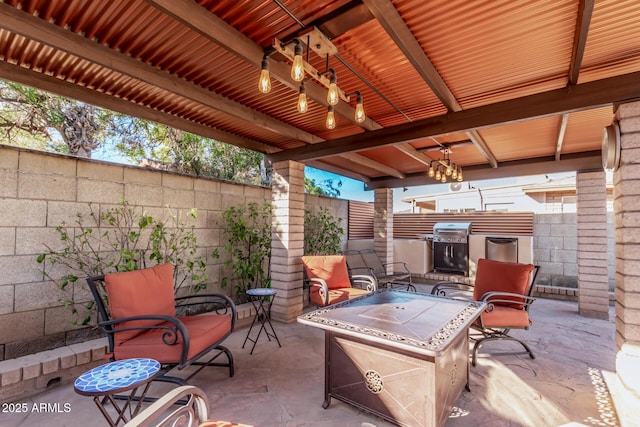 view of patio with area for grilling