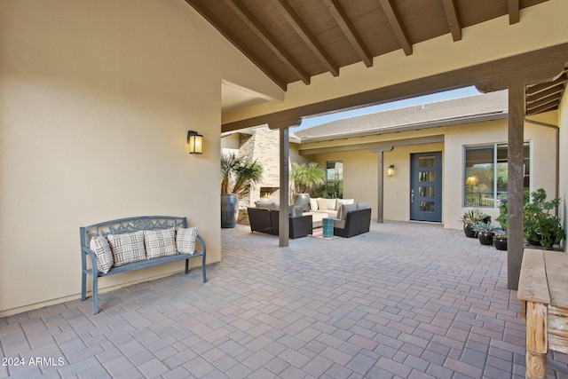 view of patio / terrace featuring an outdoor living space