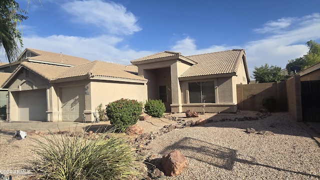 view of front of house with a garage