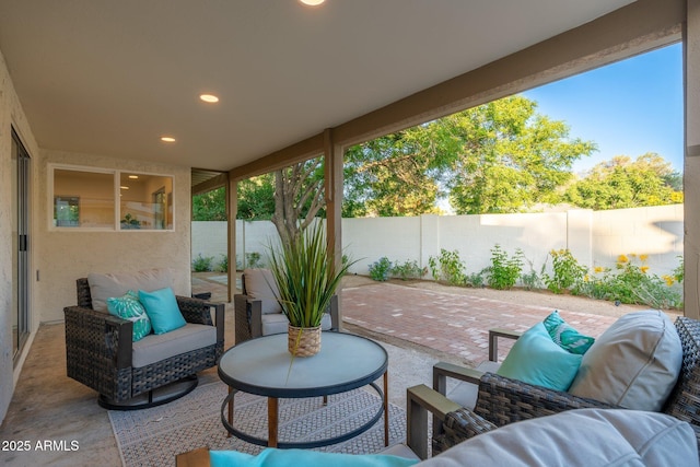 7223 N 14th St, Phoenix, AZ 85020 - fenced backyard with a patio area and an outdoor living space