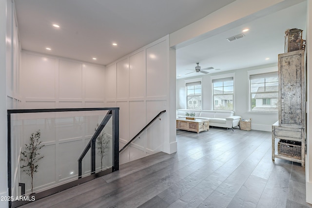 interior space with hardwood / wood-style flooring