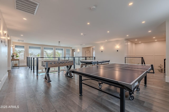 playroom featuring hardwood / wood-style floors