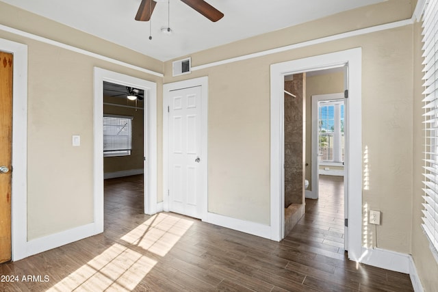 interior space with dark wood-type flooring