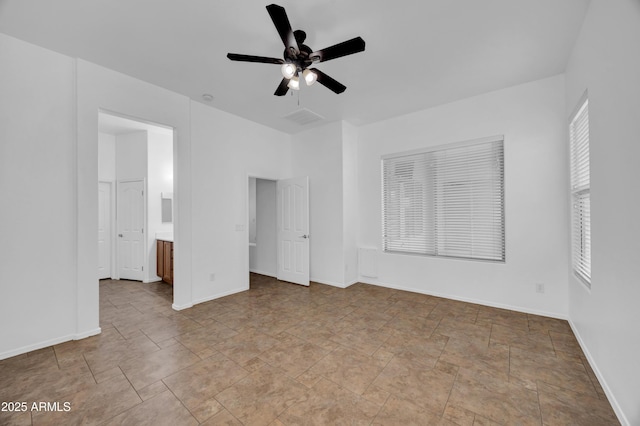 unfurnished bedroom with ceiling fan