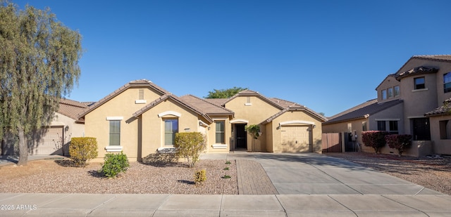 view of front of home with a garage