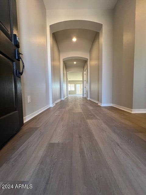 hall featuring hardwood / wood-style flooring