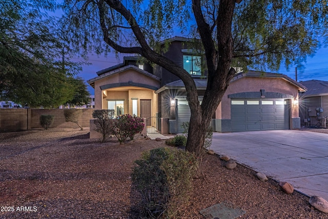 view of front of house featuring a garage