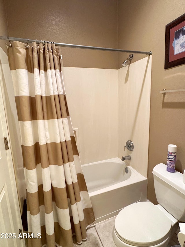 6535 E Superstition Springs Blvd Unit 217, Mesa, AZ 85206 - full bath with toilet, shower / bathtub combination with curtain, and tile patterned floors