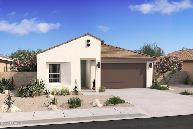 view of front of home with a garage