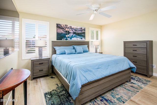 6831 S Coral Gable Dr, Chandler, AZ 85249 - bedroom featuring wood finished floors, ceiling fan, and baseboards