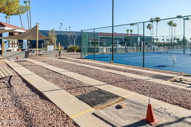 6831 S Coral Gable Dr, Chandler, AZ 85249 - view of basketball court featuring a tennis court and fence