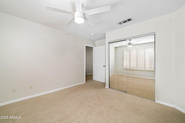 3665 S Jojoba Way, Chandler, AZ 85248 - unfurnished bedroom featuring carpet, a closet, baseboards, and ceiling fan
