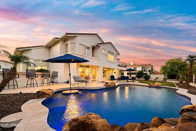 3665 S Jojoba Way, Chandler, AZ 85248 - view of swimming pool with a patio area and fence