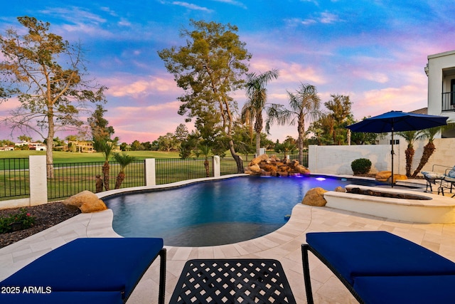 3665 S Jojoba Way, Chandler, AZ 85248 - view of pool with a fenced backyard and a patio