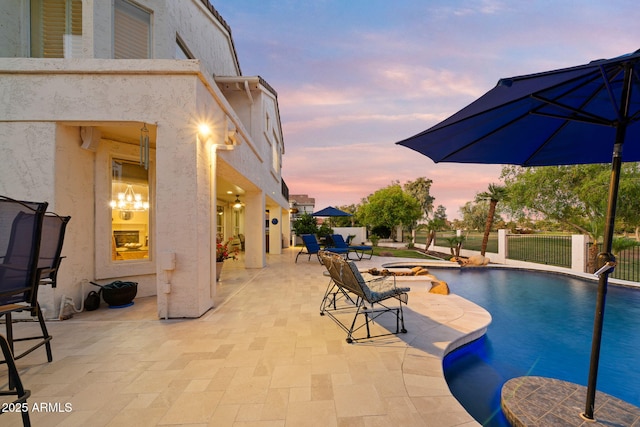3665 S Jojoba Way, Chandler, AZ 85248 - view of swimming pool featuring fence and a patio area
