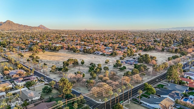 aerial view with a mountain view