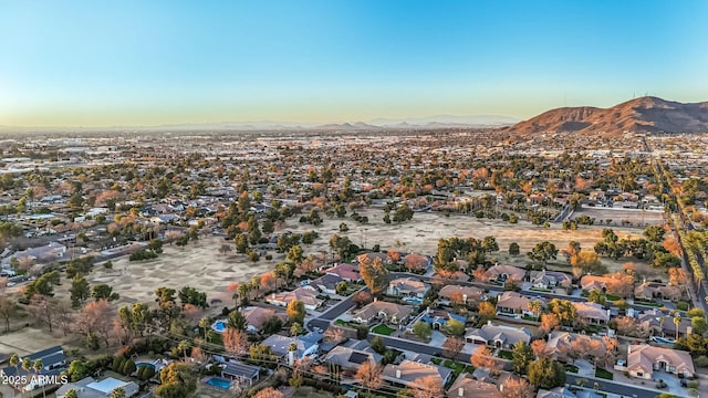 aerial view featuring a mountain view