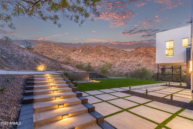 exterior space with a mountain view