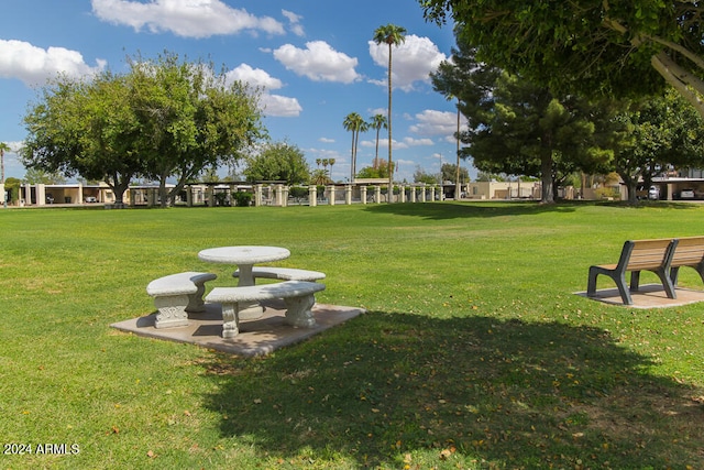 surrounding community featuring a lawn