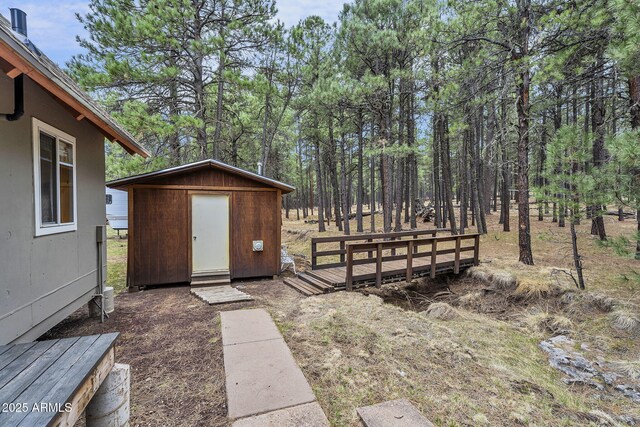 view of shed