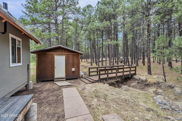 view of shed