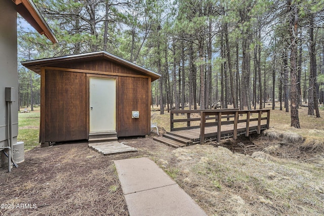 view of shed