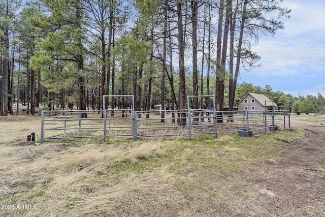 view of yard with an exterior structure
