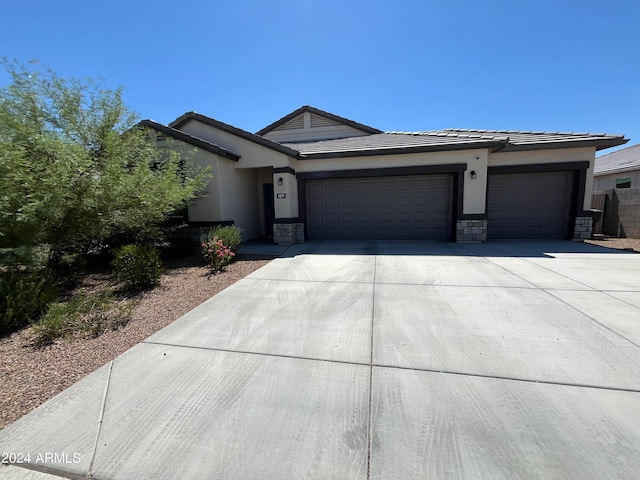 view of front of house with a garage