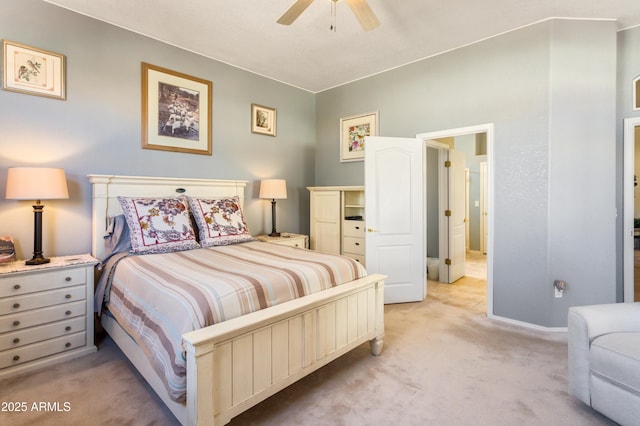 2675 Tarina Way, Sierra Vista, AZ 85650 - bedroom with light carpet, baseboards, and ceiling fan