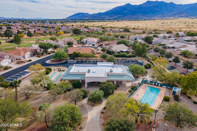 2675 Tarina Way, Sierra Vista, AZ 85650 - aerial view of residential area with a mountain backdrop and a pool