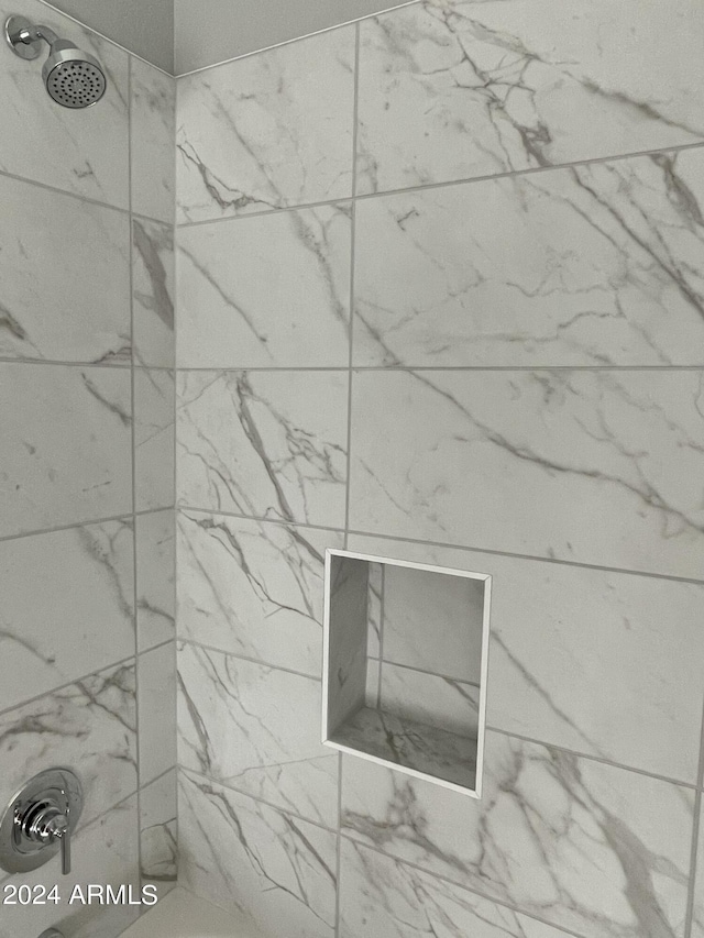 interior details with tiled shower