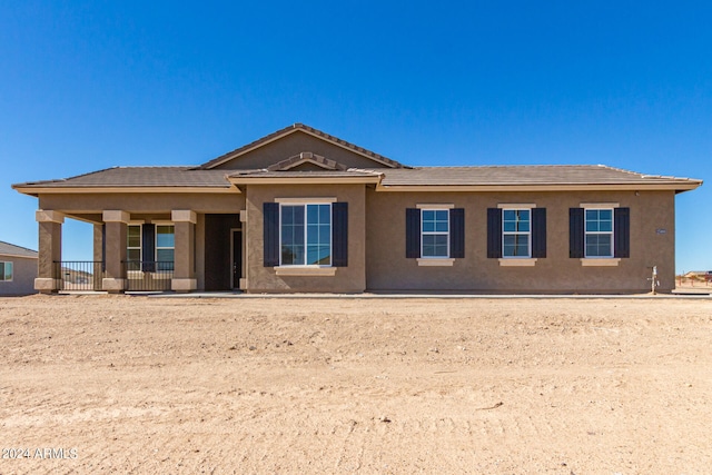 ranch-style house with stucco siding