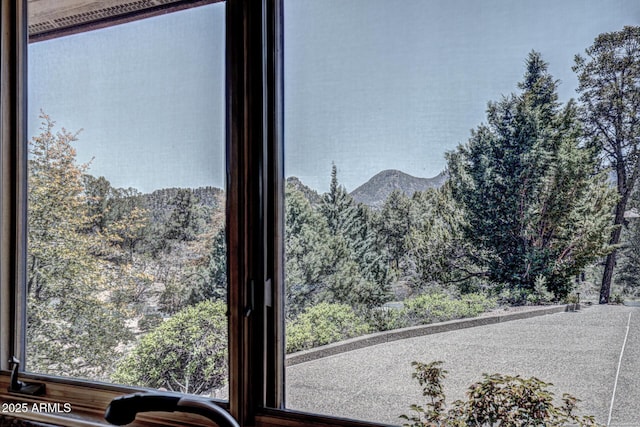 interior details with a mountain view