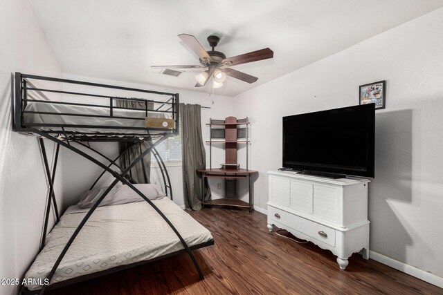 2419 E Billings St, Mesa, AZ 85213 - unfurnished bedroom featuring wood finished floors, baseboards, and a ceiling fan
