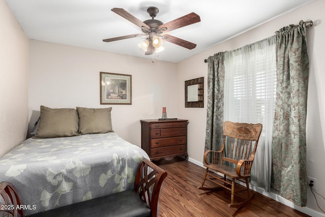 2419 E Billings St, Mesa, AZ 85213 - bedroom featuring wood finished floors, ceiling fan, and baseboards