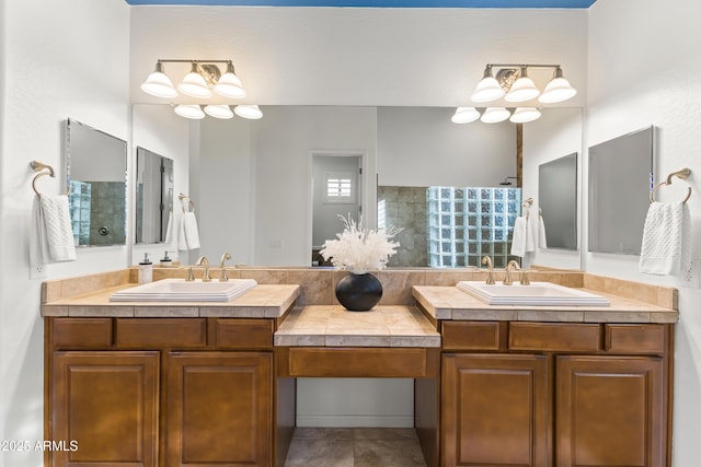 10417 N 180th Dr, Waddell, AZ 85355 - bathroom with double vanity, tile patterned flooring, and a sink
