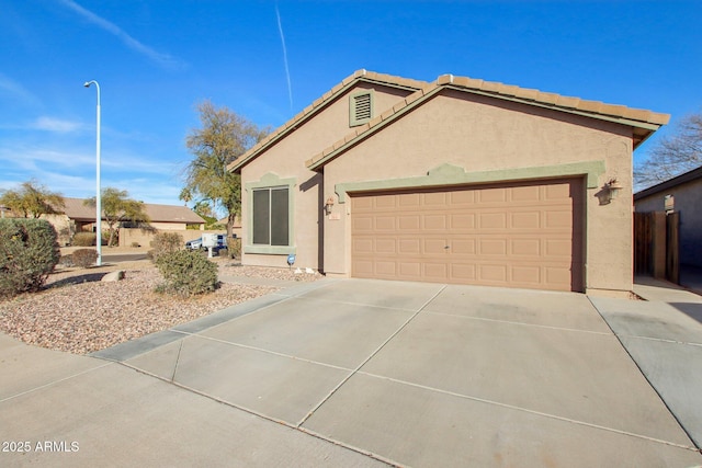 single story home featuring a garage