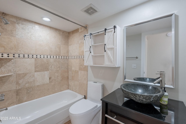 7800 E Lincoln Dr Unit 2029, Scottsdale, AZ 85250 - full bathroom featuring toilet, shower / bathtub combination, and vanity