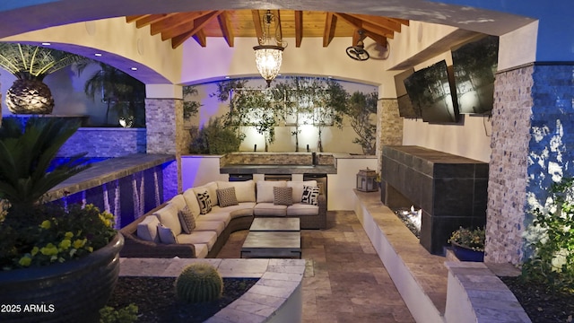 2985 N Point Ridge Rd, Buckeye, AZ 85396 - community lobby featuring wooden ceiling with exposed beams
