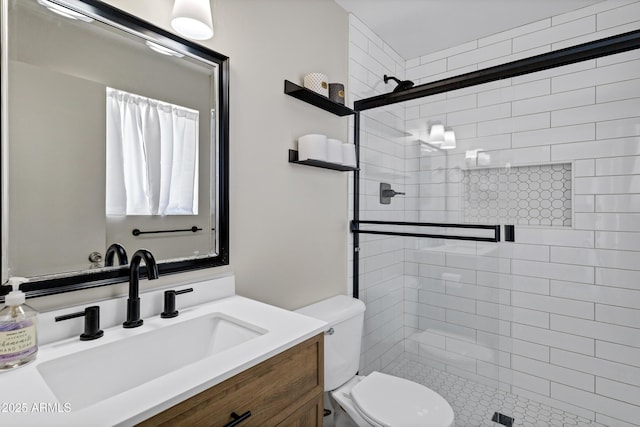 1832 E Concorda Dr, Tempe, AZ 85282 - full bathroom featuring toilet, a tile shower, and vanity