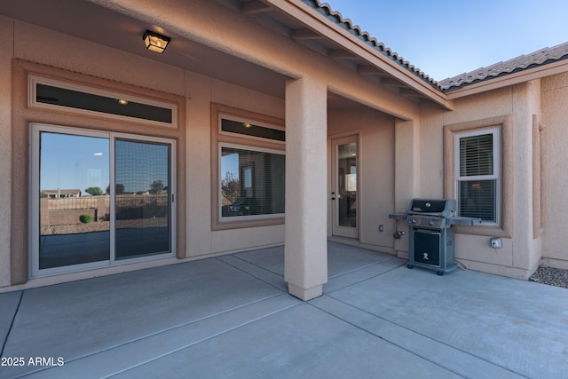 view of patio / terrace featuring a grill