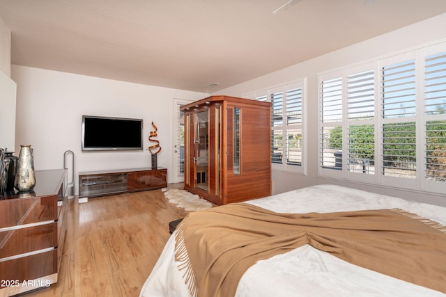 bedroom featuring wood-type flooring