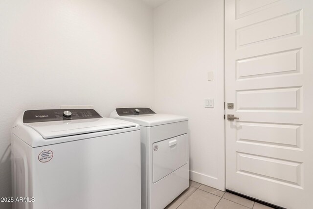 19434 S 212th Pl, Queen Creek, AZ 85142 - laundry room featuring washer and dryer and light tile patterned floors