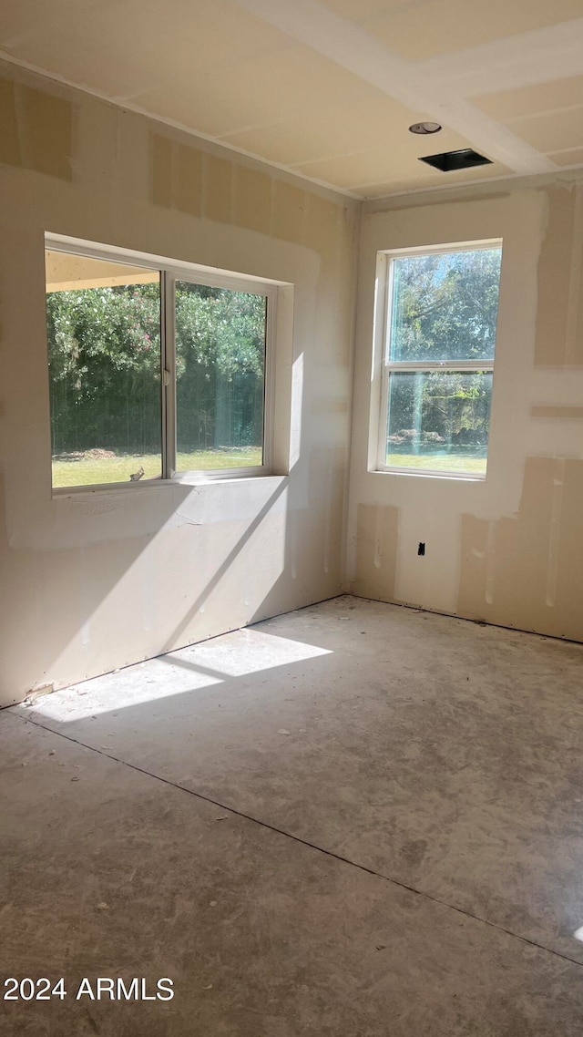 empty room with concrete floors