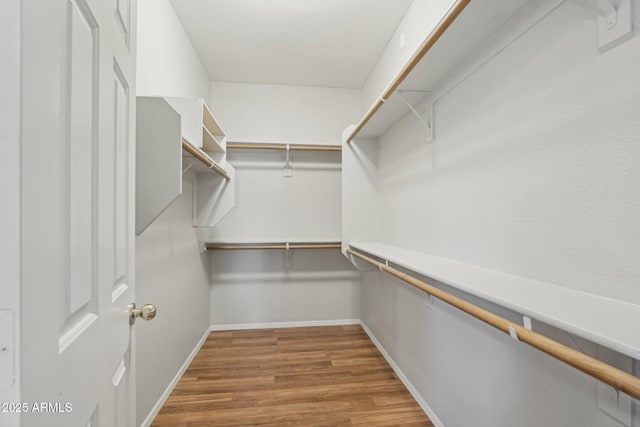 spacious closet with wood finished floors