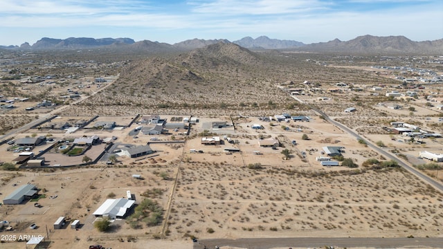 bird's eye view with a mountain view