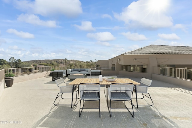 view of patio with an outdoor living space